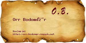 Orr Bodomér névjegykártya